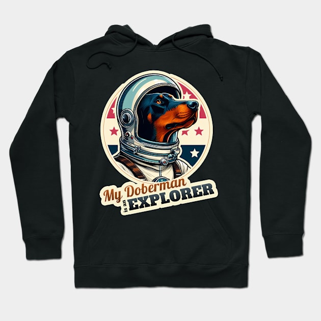 Astronaut Doberman Hoodie by k9-tee